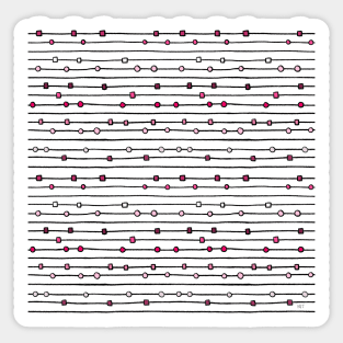 Geometric Line Art Pattern - Horizontal Pink Sticker